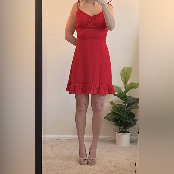 Red Spaghetti Strap Mini Dress - Picture 4 of 9
